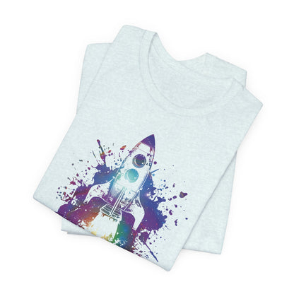 Rocket Ship T-Shirt — Colorful Space Launch Graphic Tee