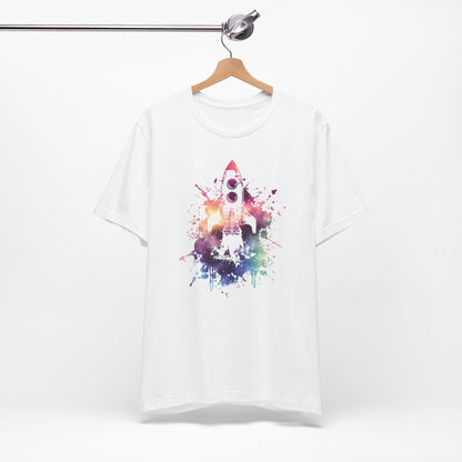 Rocket Ship T-Shirt — Colorful Space Launch Graphic Tee