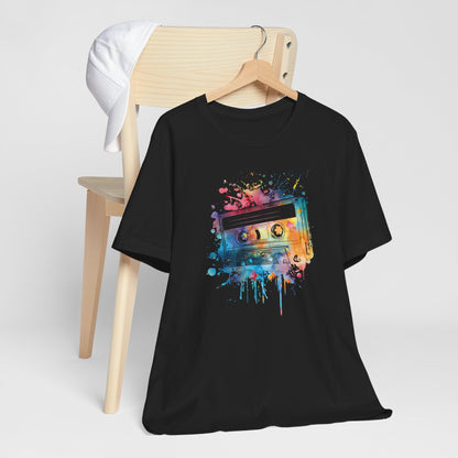 Retro Watercolor Cassette Tape T-Shirt — Vintage Music Tee