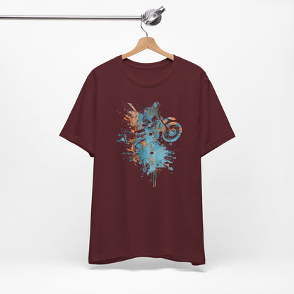 Motocross Splash Graphic Tee — Dirt Bike Rider Art T-Shirt