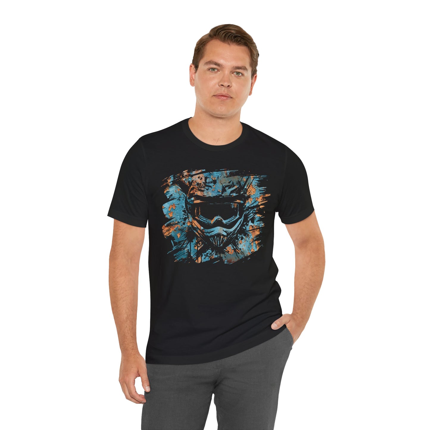 Motorcross Helmet T-Shirt — Distressed Brushstroke Animal Graphic Tee