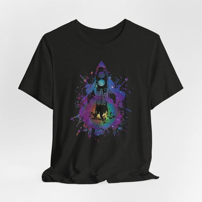 Rocket Ship T-Shirt — Colorful Space Launch Graphic Tee