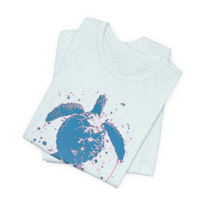 Blue Neon Sea Turtle T-Shirt — Ocean Beach Beachwear Tee
