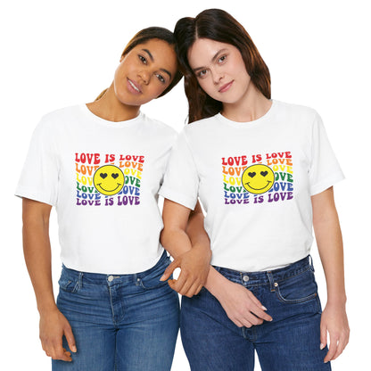 Love Is Love Rainbow Smiley T-Shirt