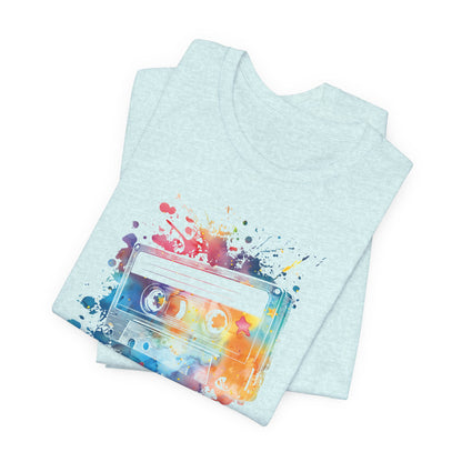 Retro Watercolor Cassette Tape T-Shirt — Vintage Music Tee