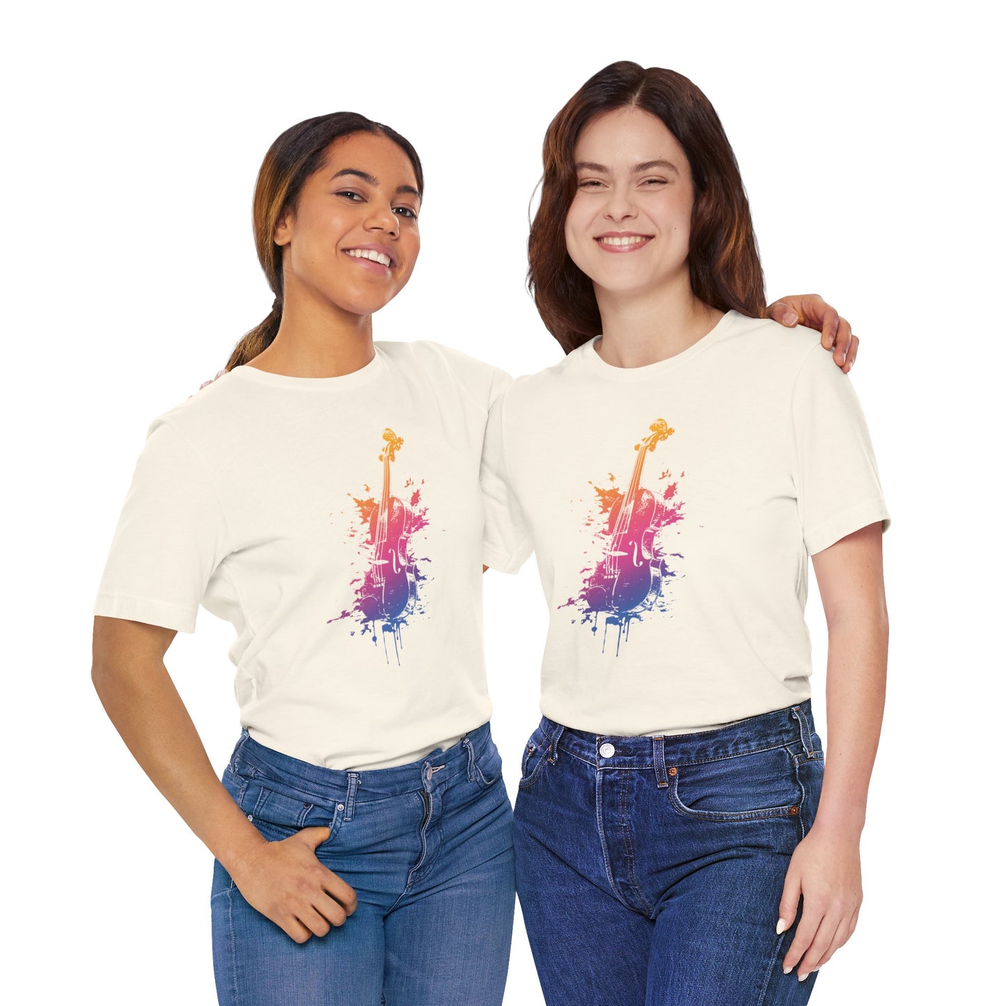 Colorful Violin Splash T-Shirt — Watercolor Musician Tee for Violinists & Music Lovers