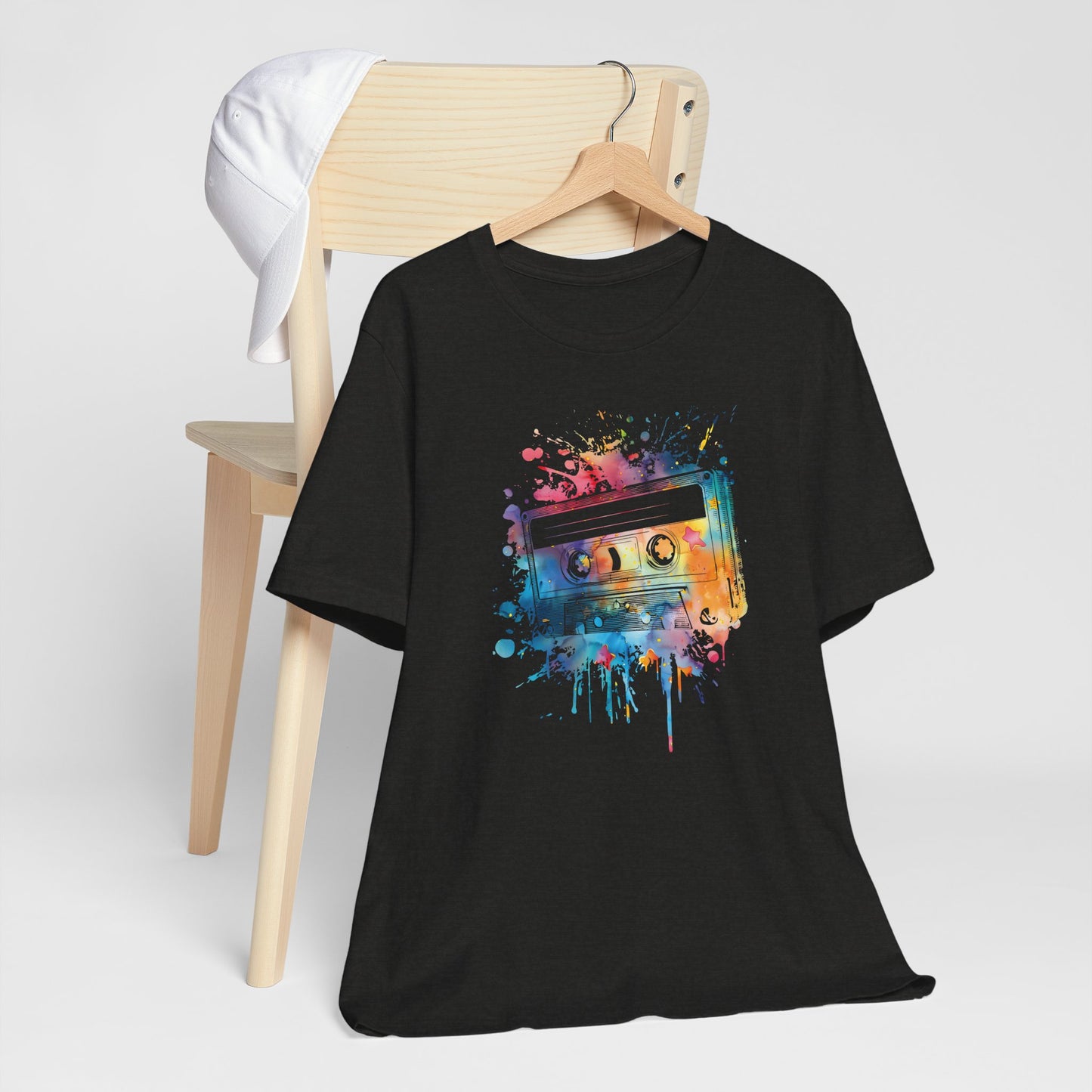 Retro Watercolor Cassette Tape T-Shirt — Vintage Music Tee