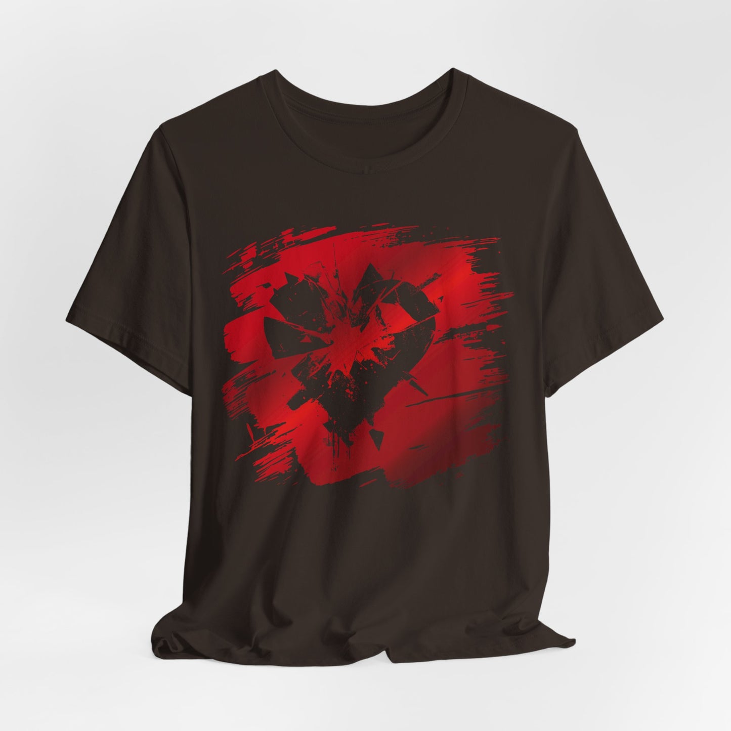 Broken Heart Brushstroke Tee — Distressed Red Heart Graphic Shirt