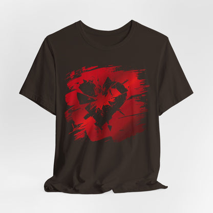 Broken Heart Brushstroke Tee — Distressed Red Heart Graphic Shirt