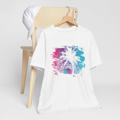 Retro Palm Sunset Tee — Vintage Beach Palm Tree T-Shirt