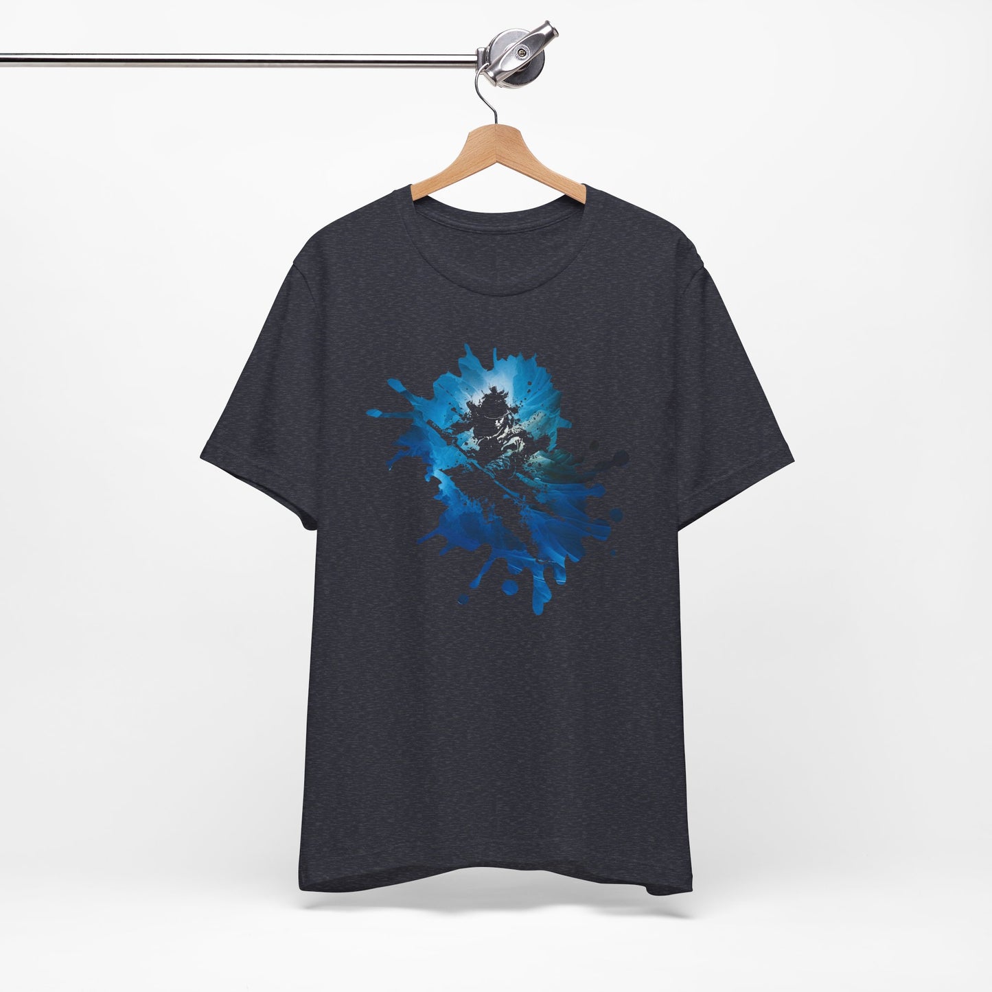 Watercolor Skateboarder T-Shirt — Blue Splash Graphic Tee