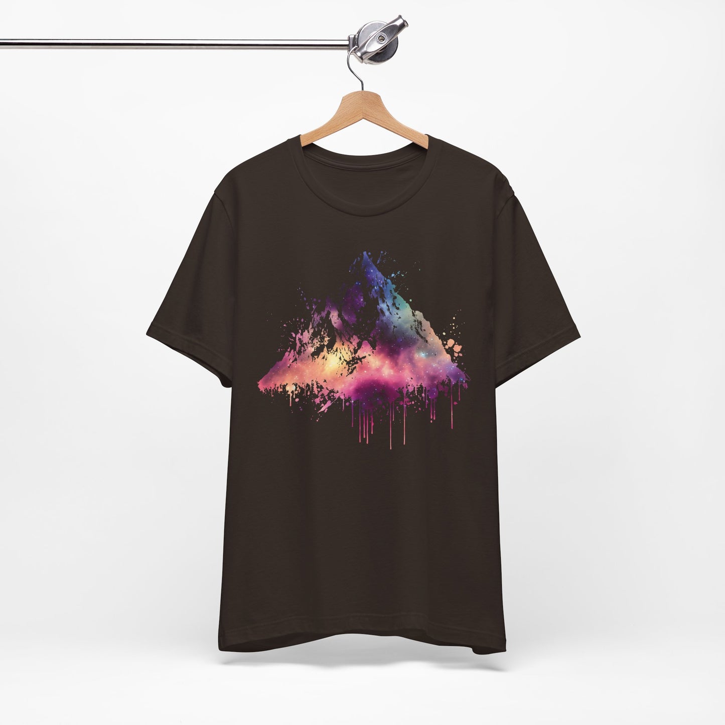 Space Mountain Watercolor Tee — Colorful Drip Peak Graphic T-Shirt