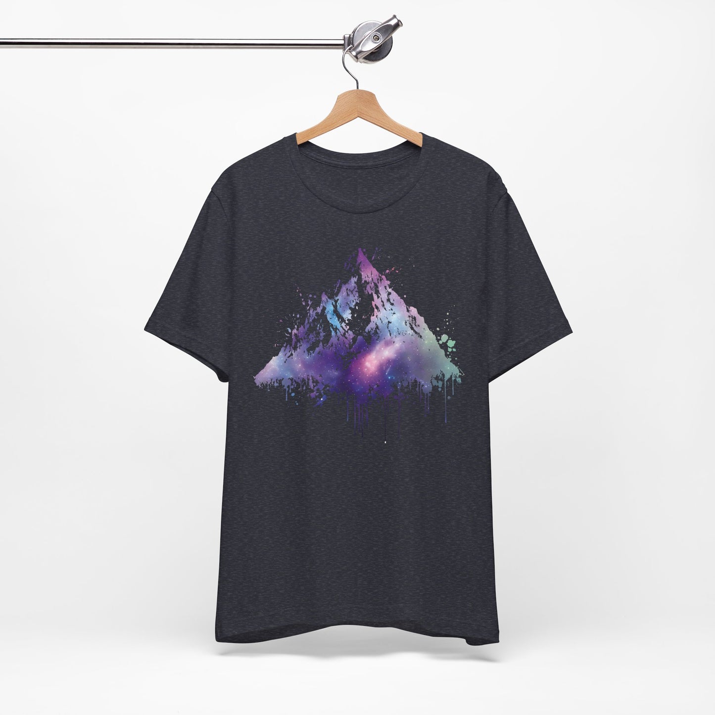 Space Mountain Watercolor Tee — Colorful Drip Peak Graphic T-Shirt