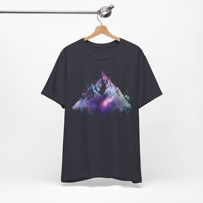 Space Mountain Watercolor Tee — Colorful Drip Peak Graphic T-Shirt
