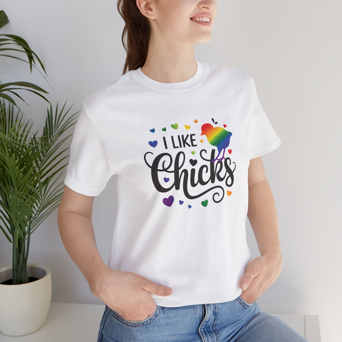 I Like Chicks Rainbow Graphic Tee