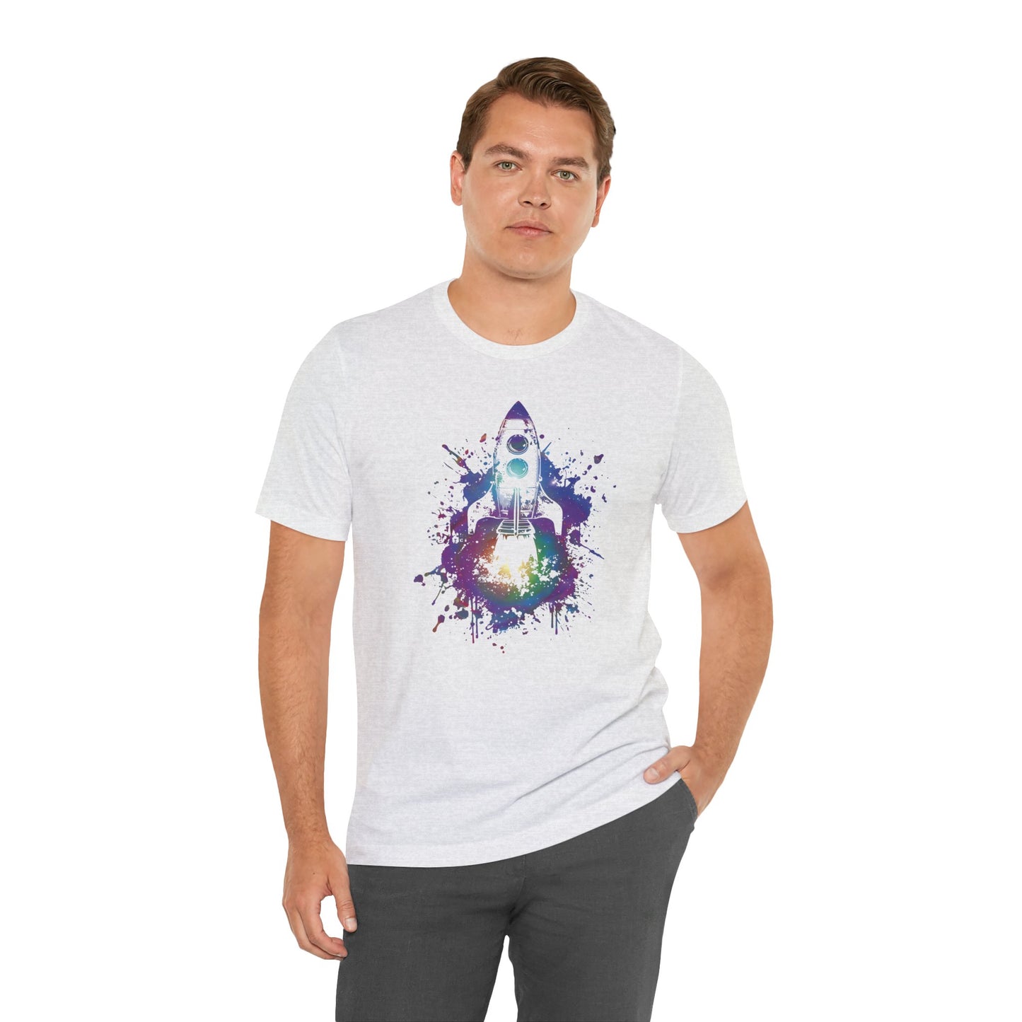 Rocket Ship T-Shirt — Colorful Space Launch Graphic Tee