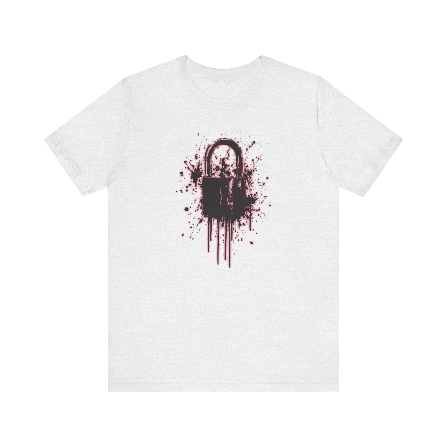 Locked Up Graphic Tee — Dark Splatter Lock Design
