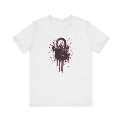 Locked Up Graphic Tee — Dark Splatter Lock Design