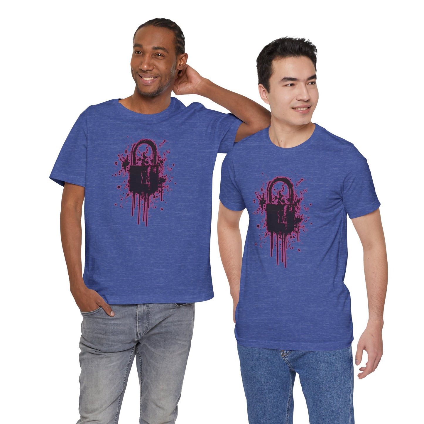 Locked Up Graphic Tee — Dark Splatter Lock Design