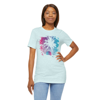 Retro Palm Sunset Tee — Vintage Beach Palm Tree T-Shirt