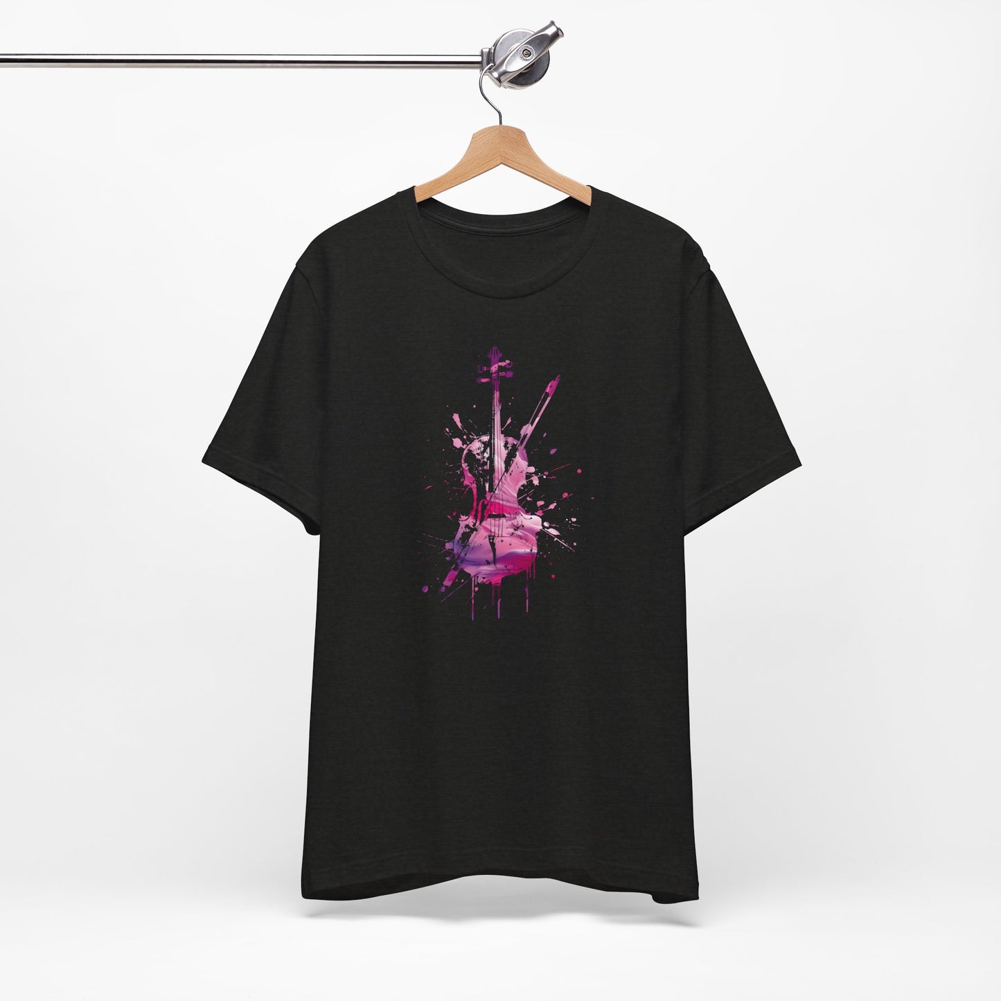 T-Shirt — Pink Watercolor Violin/Cello Graphic Tee