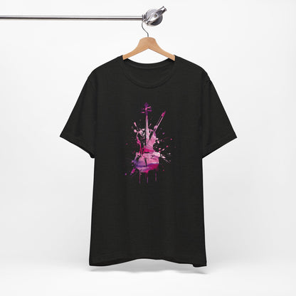 T-Shirt — Pink Watercolor Violin/Cello Graphic Tee