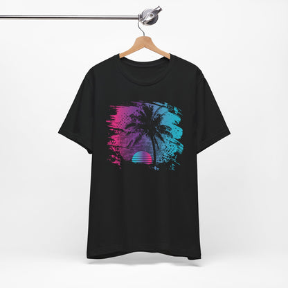 Retro Palm Sunset Tee — Vintage Beach Palm Tree T-Shirt