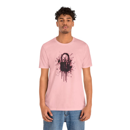 Locked Up Graphic Tee — Dark Splatter Lock Design