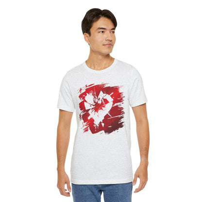 Broken Heart Brushstroke Tee — Distressed Red Heart Graphic Shirt