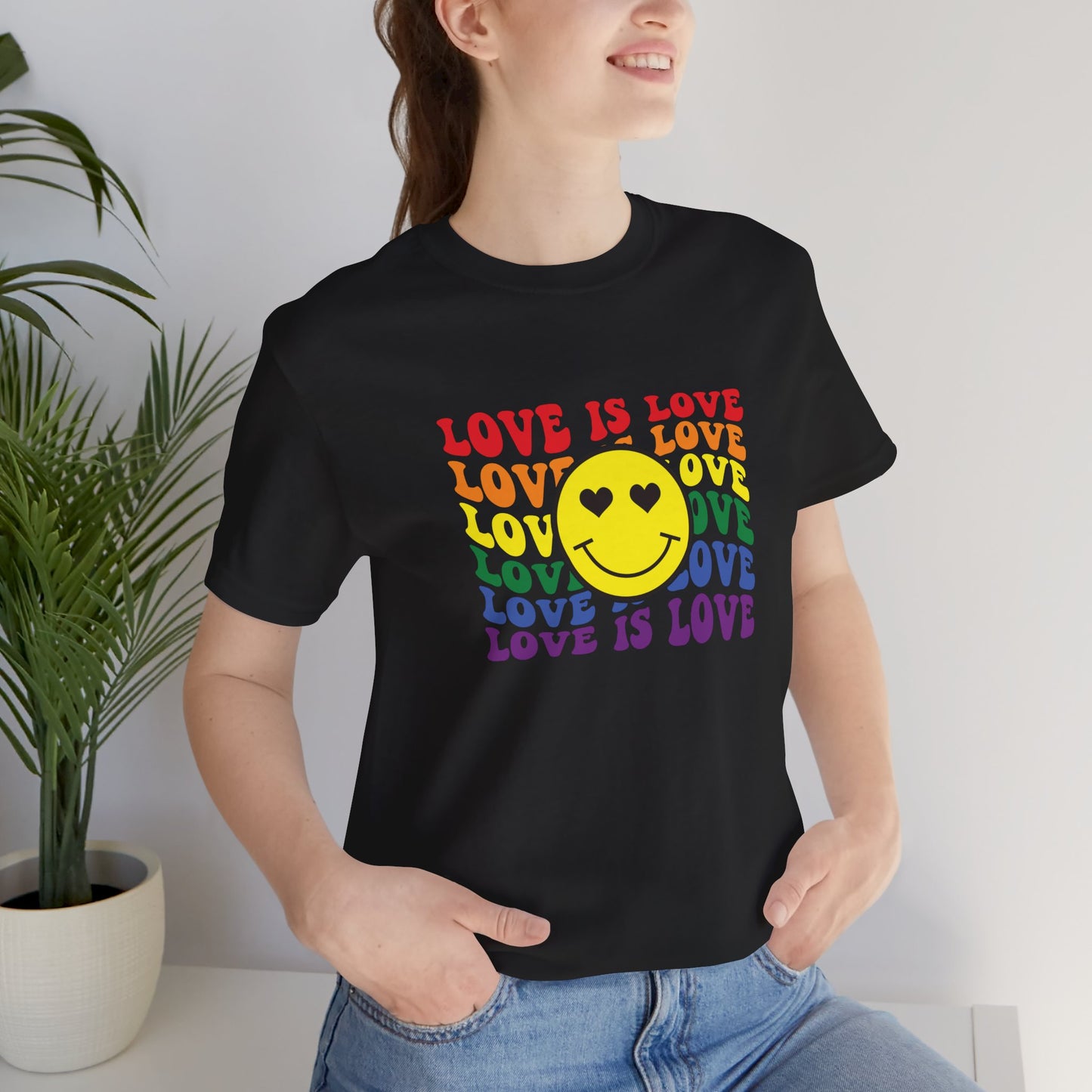 Love Is Love Rainbow Smiley T-Shirt