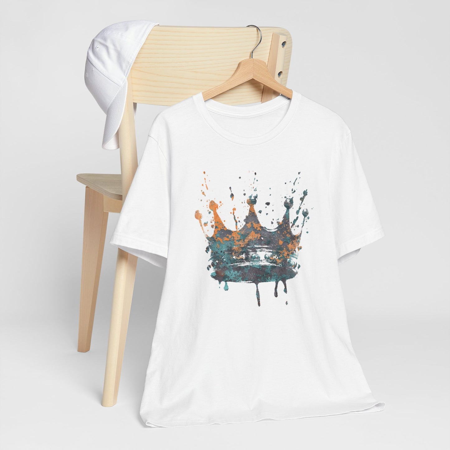 Weathered Kingdom T-Shirt — Watercolor Drip King Crown Graphic Tee