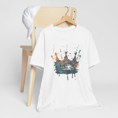 Weathered Kingdom T-Shirt — Watercolor Drip King Crown Graphic Tee