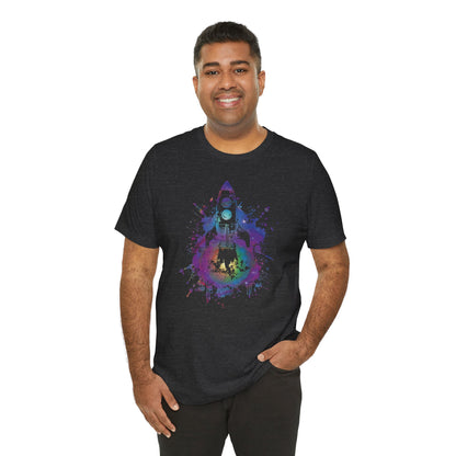 Rocket Ship T-Shirt — Colorful Space Launch Graphic Tee