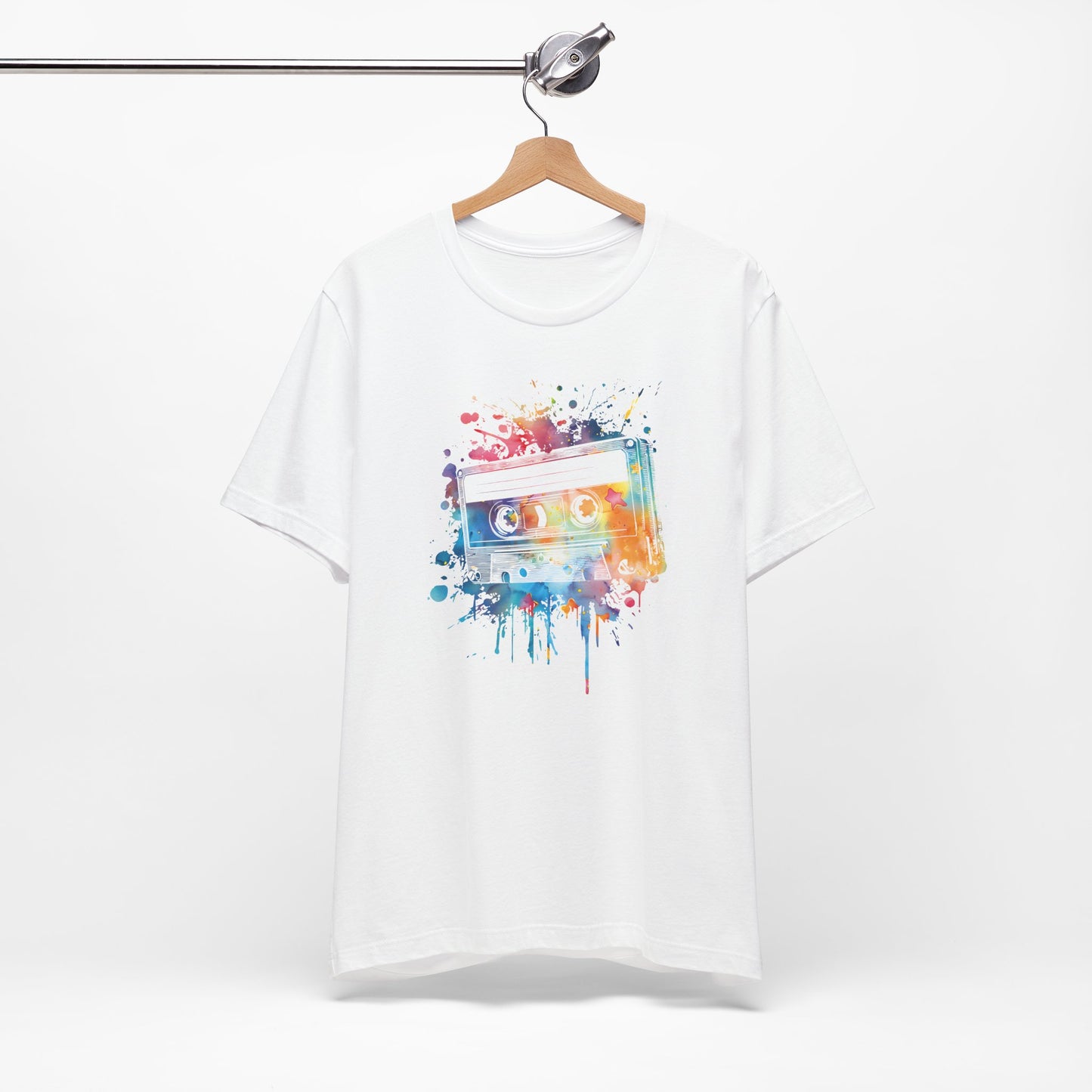 Retro Watercolor Cassette Tape T-Shirt — Vintage Music Tee