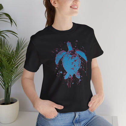 Blue Neon Sea Turtle T-Shirt — Ocean Beach Beachwear Tee