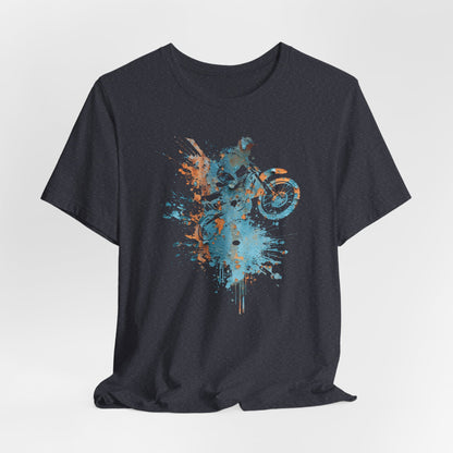 Motocross Splash Graphic Tee — Dirt Bike Rider Art T-Shirt