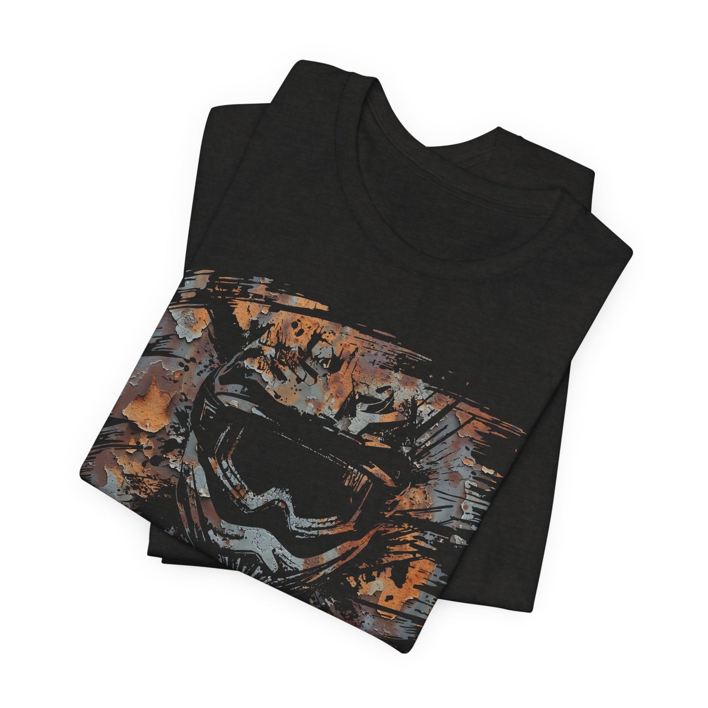 Motorcross Helmet T-Shirt — Distressed Brushstroke Animal Graphic Tee