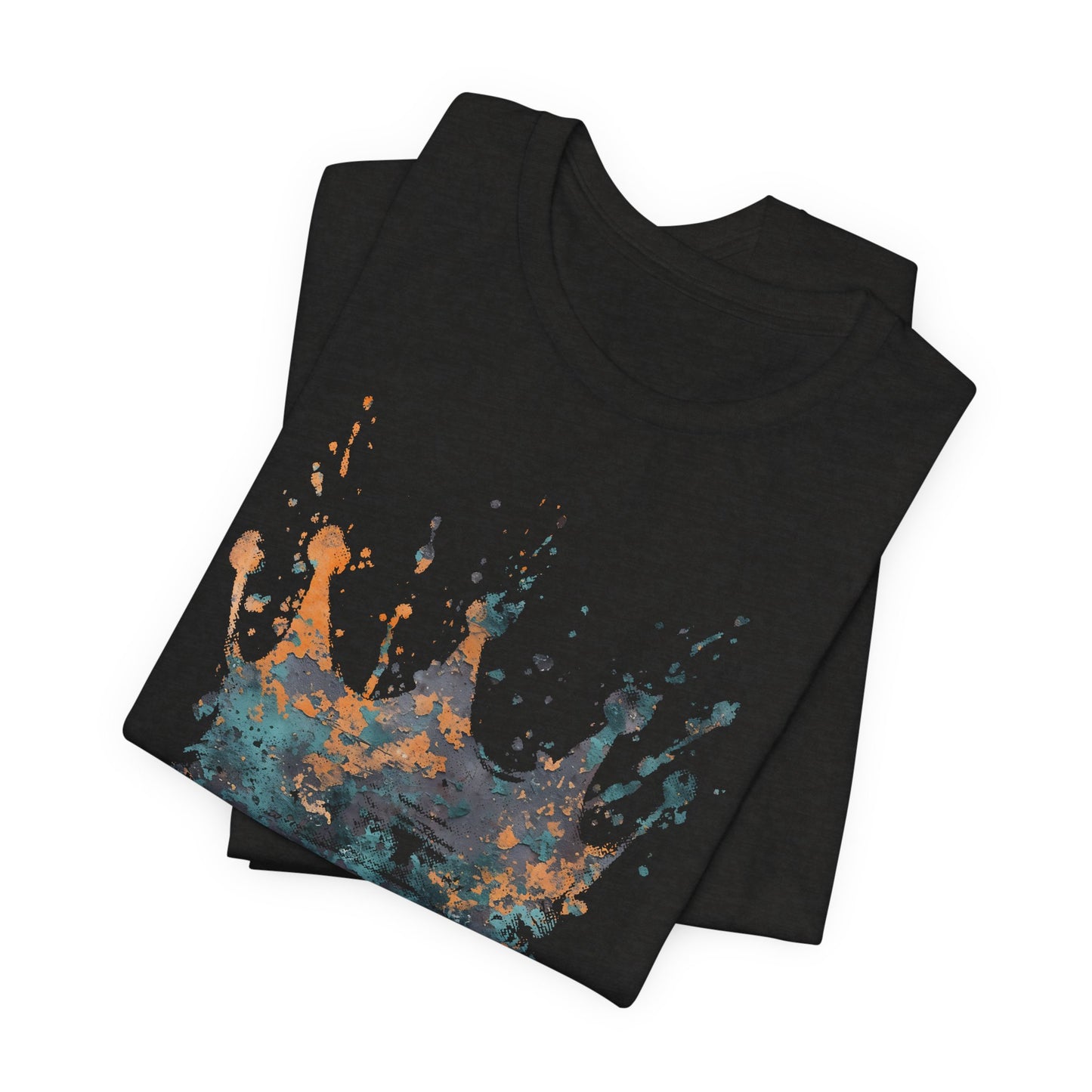 Weathered Kingdom T-Shirt — Watercolor Drip King Crown Graphic Tee