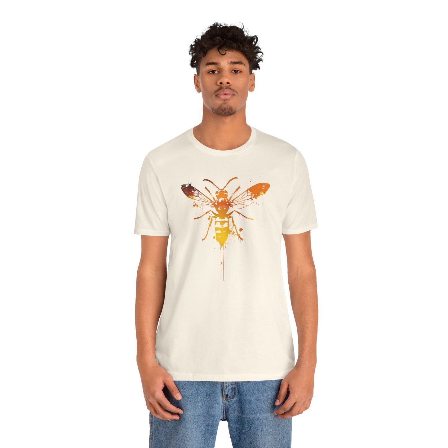 Sting Like a Bee Graphic Tee — Orange Watercolor Bee Shirt
