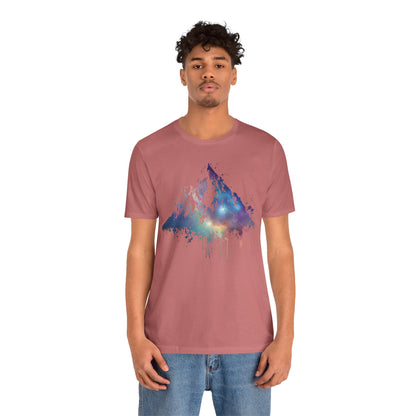 Space Mountain Watercolor Tee — Colorful Drip Peak Graphic T-Shirt