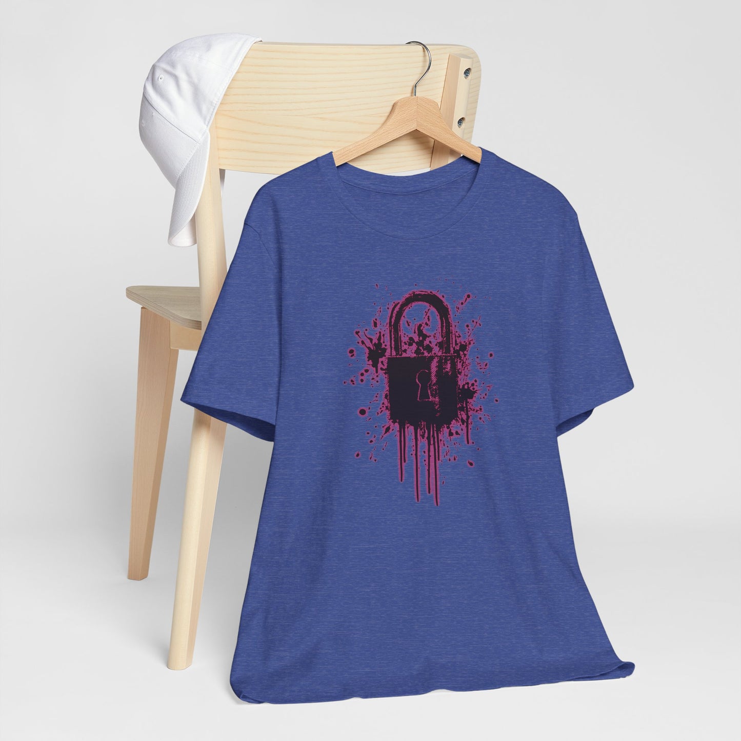 Locked Up Graphic Tee — Dark Splatter Lock Design