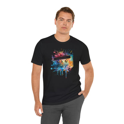 Retro Watercolor Cassette Tape T-Shirt — Vintage Music Tee