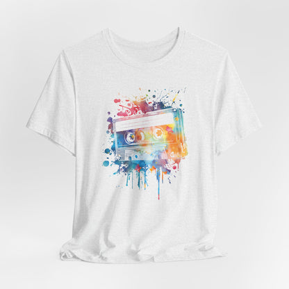 Retro Watercolor Cassette Tape T-Shirt — Vintage Music Tee