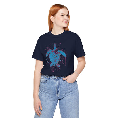 Blue Neon Sea Turtle T-Shirt — Ocean Beach Beachwear Tee