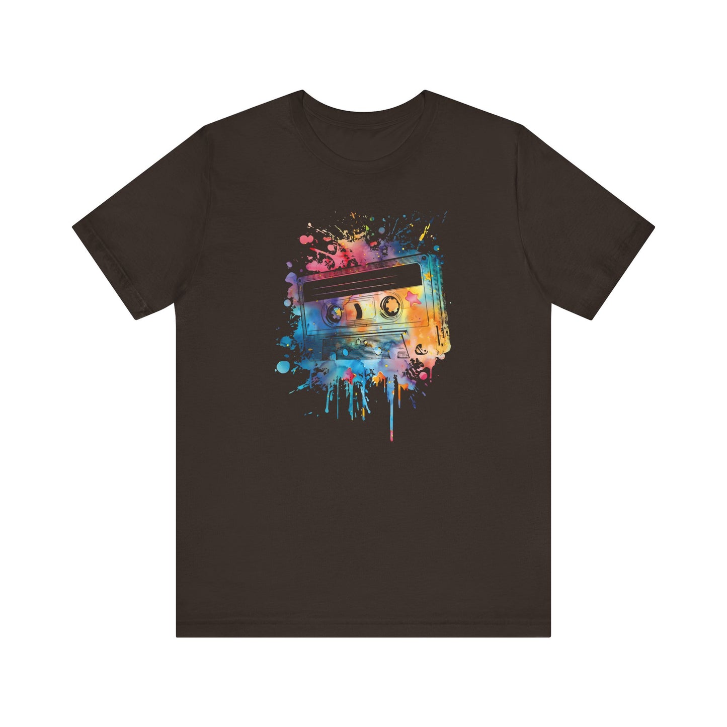 Retro Watercolor Cassette Tape T-Shirt — Vintage Music Tee