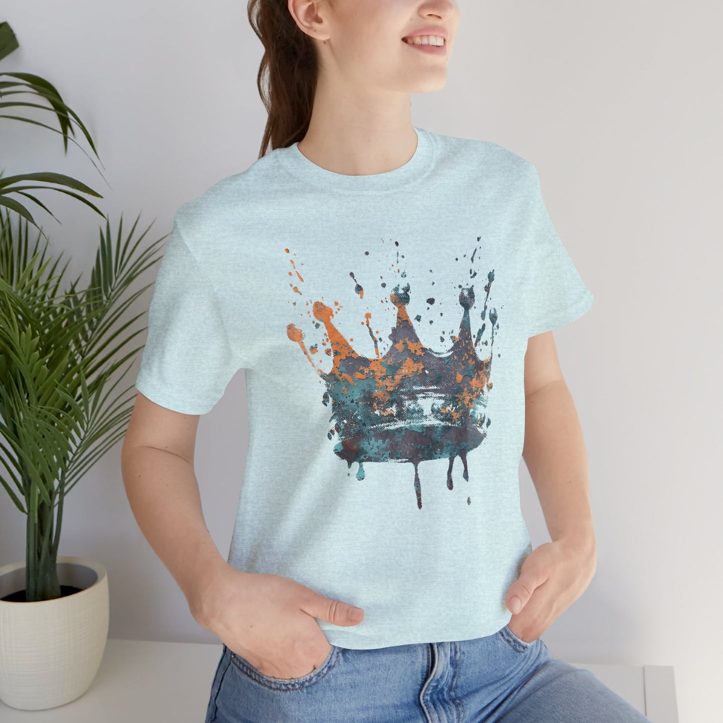 Weathered Kingdom T-Shirt — Watercolor Drip King Crown Graphic Tee