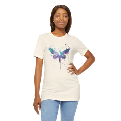 Galaxy Moth Graphic Tee - Watercolor Splatter Butterfly T-Shirt