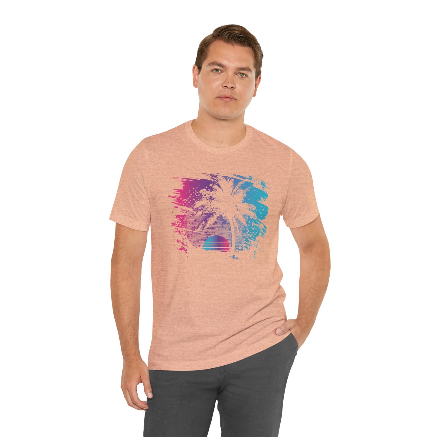 Retro Palm Sunset Tee — Vintage Beach Palm Tree T-Shirt