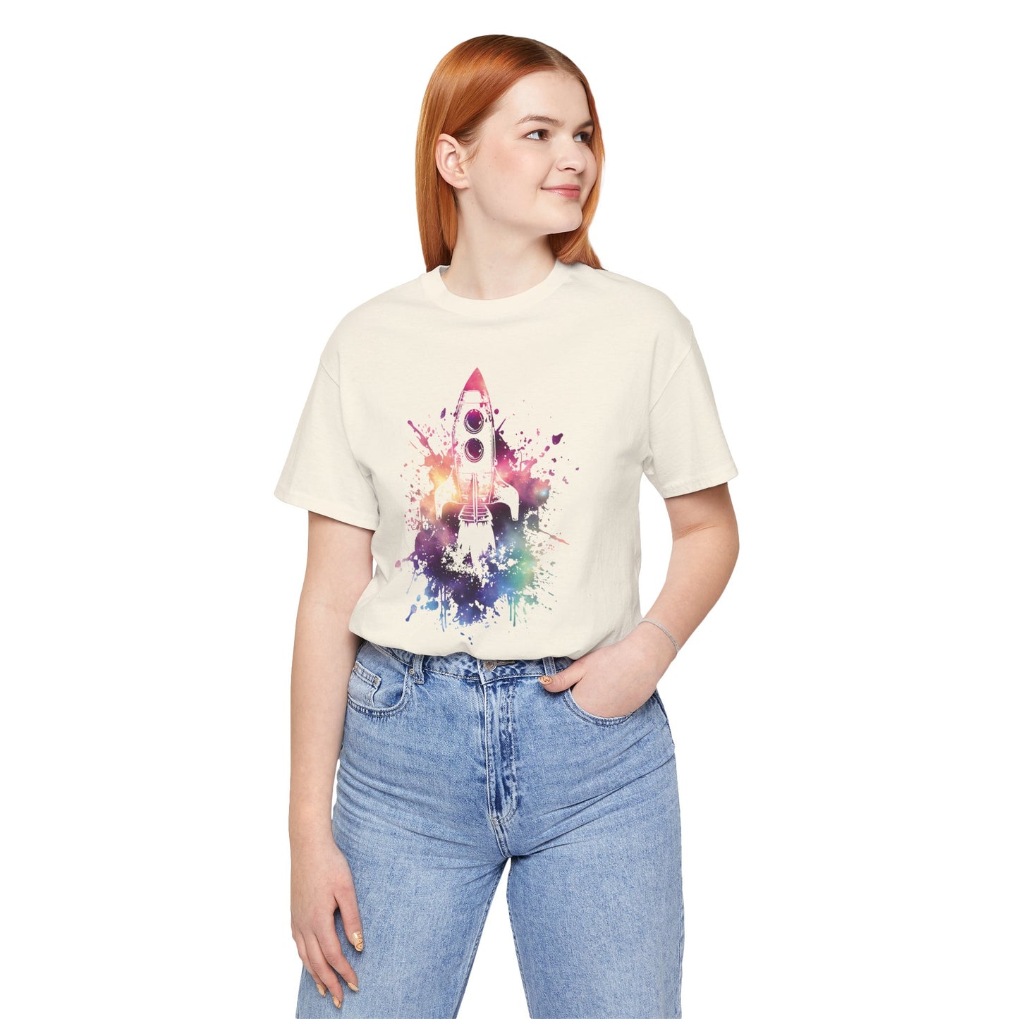 Rocket Ship T-Shirt — Colorful Space Launch Graphic Tee