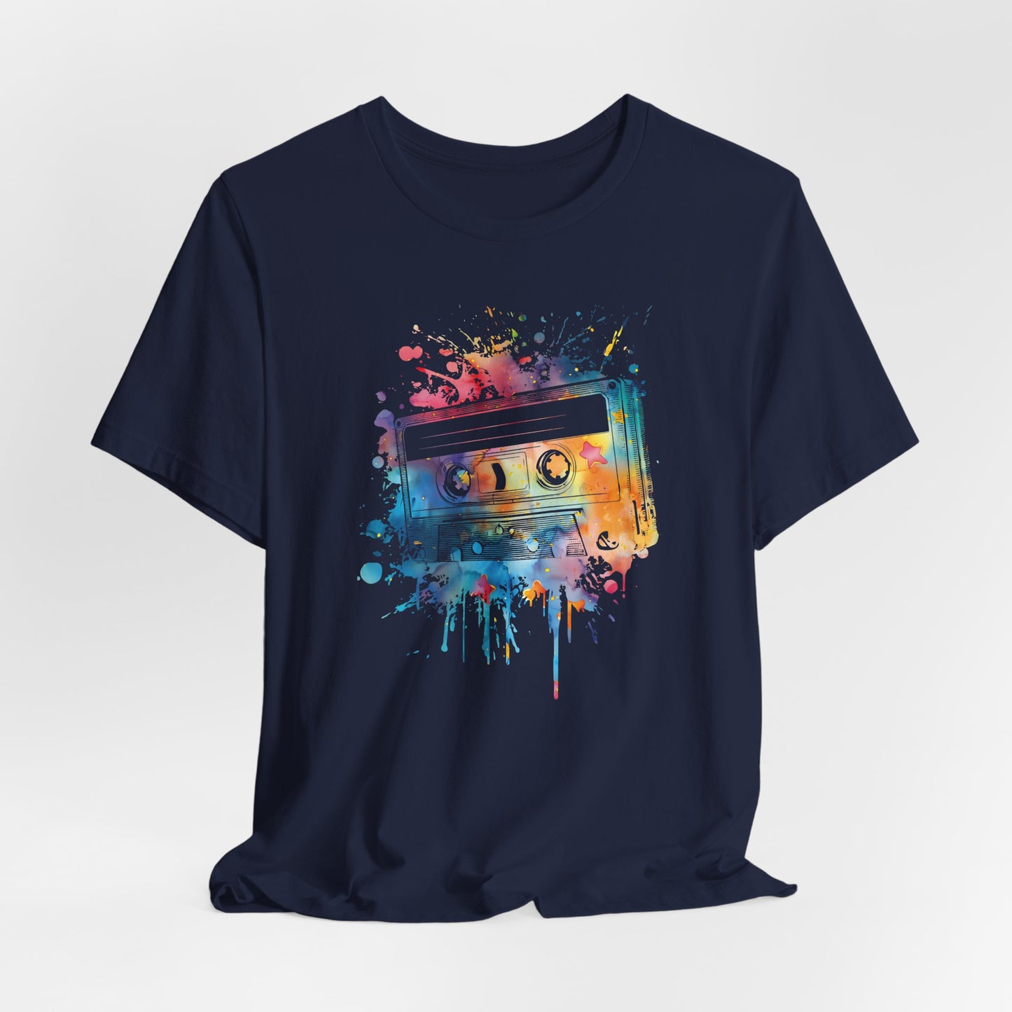 Retro Watercolor Cassette Tape T-Shirt — Vintage Music Tee